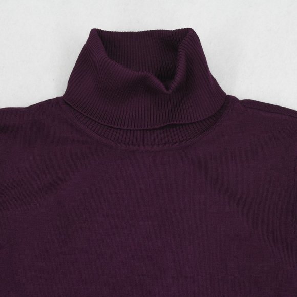 Calvin Klein Sweater Womens Solid Turtleneck Long Sleeve Pullover Aubergine XS - Picture 4 of 7